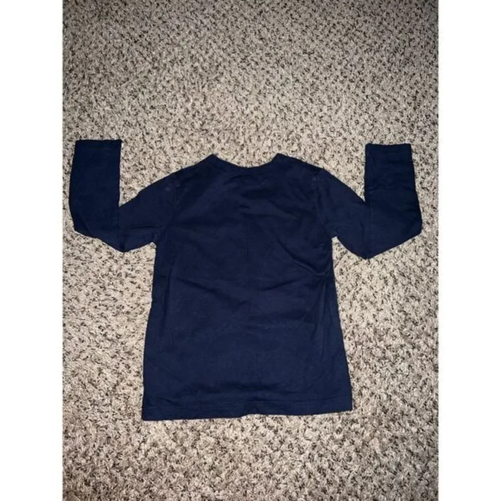 Oshkosh Boys Navy Blue Santa‎ Motorcycle long sleeve tee size 5